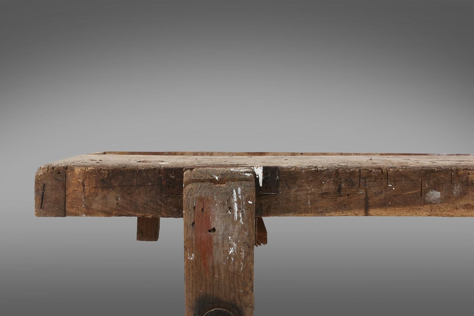 Industrial Oak Workbench, Belgium, 1900s photo vinterior