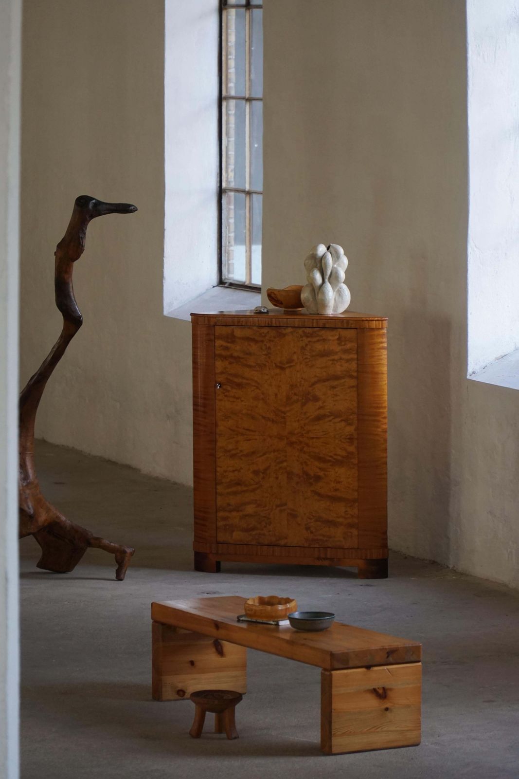 Early 20th Century, Swedish Modern Bar Cabinet In Birch By H. Westlund, 1930s photo Furniture