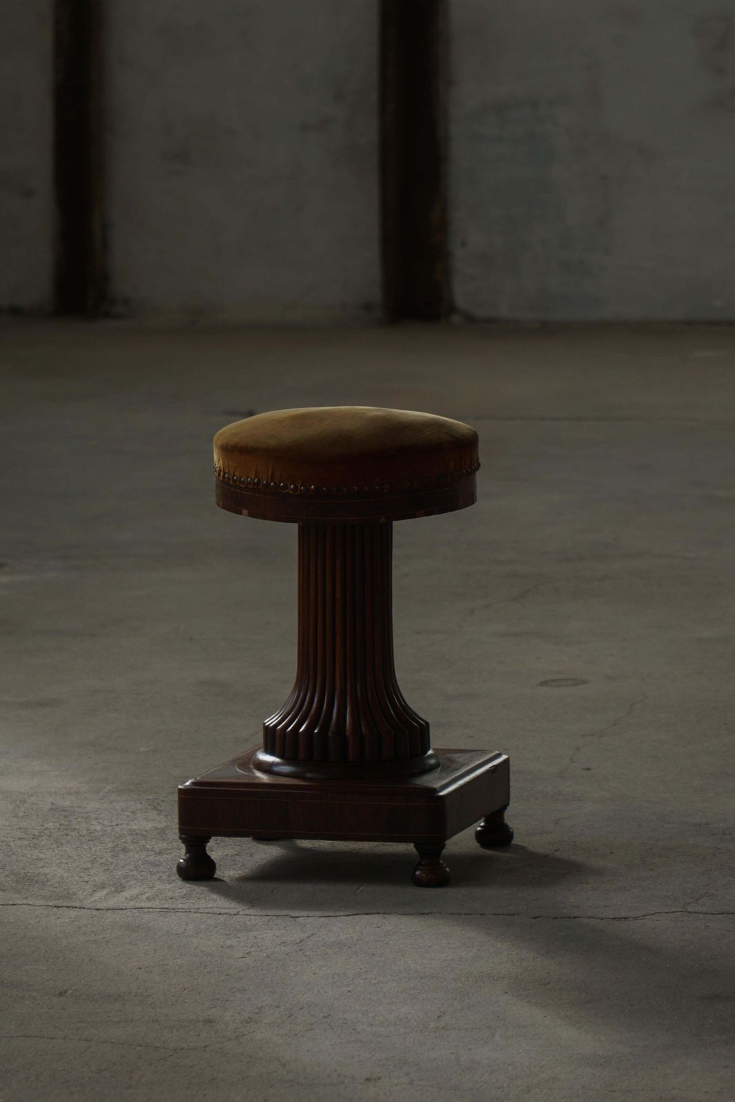 photo buy Antique Piano Stool, Oak & Velvet, French Cabinetmaker, Mid 19th Century