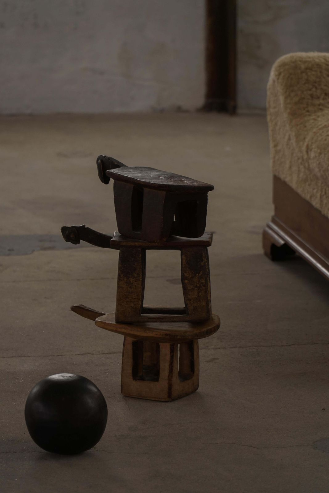 Mid 20th Century, Hand Carved Wooden Lobi Stool, Burkina Faso, Africa photo 481.0