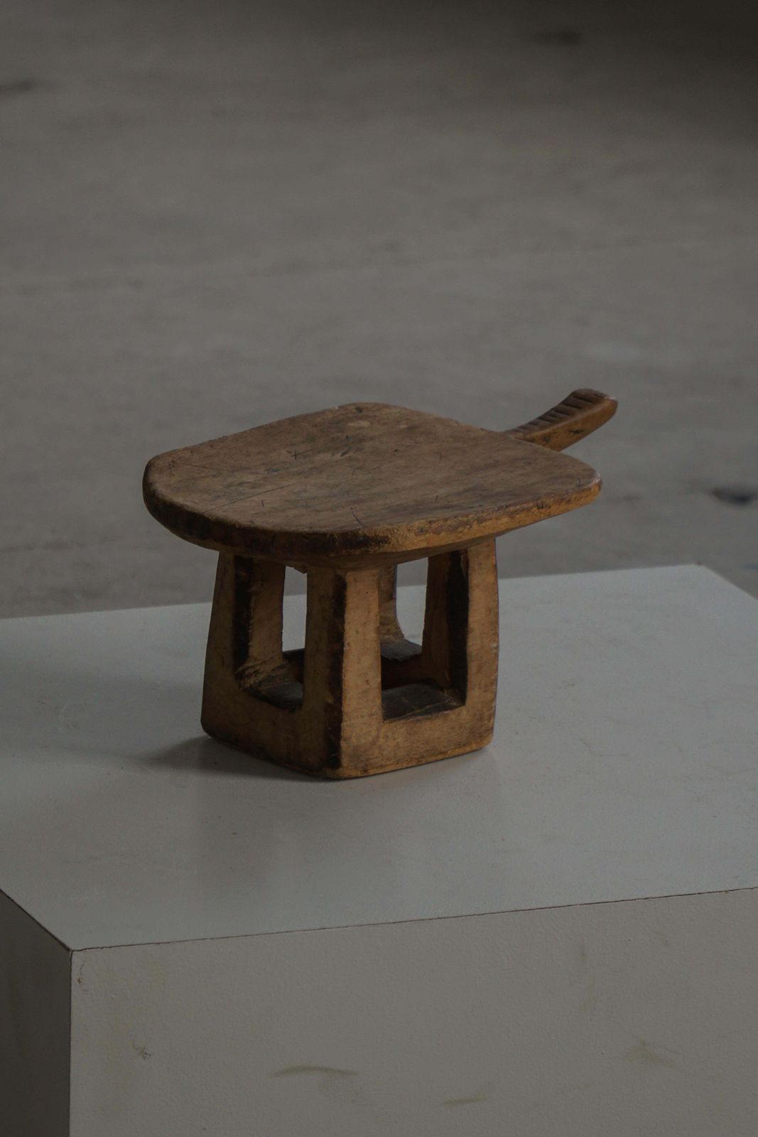 481.0 Mid 20th Century, Hand Carved Wooden Lobi Stool, Burkina Faso, Africa photo
