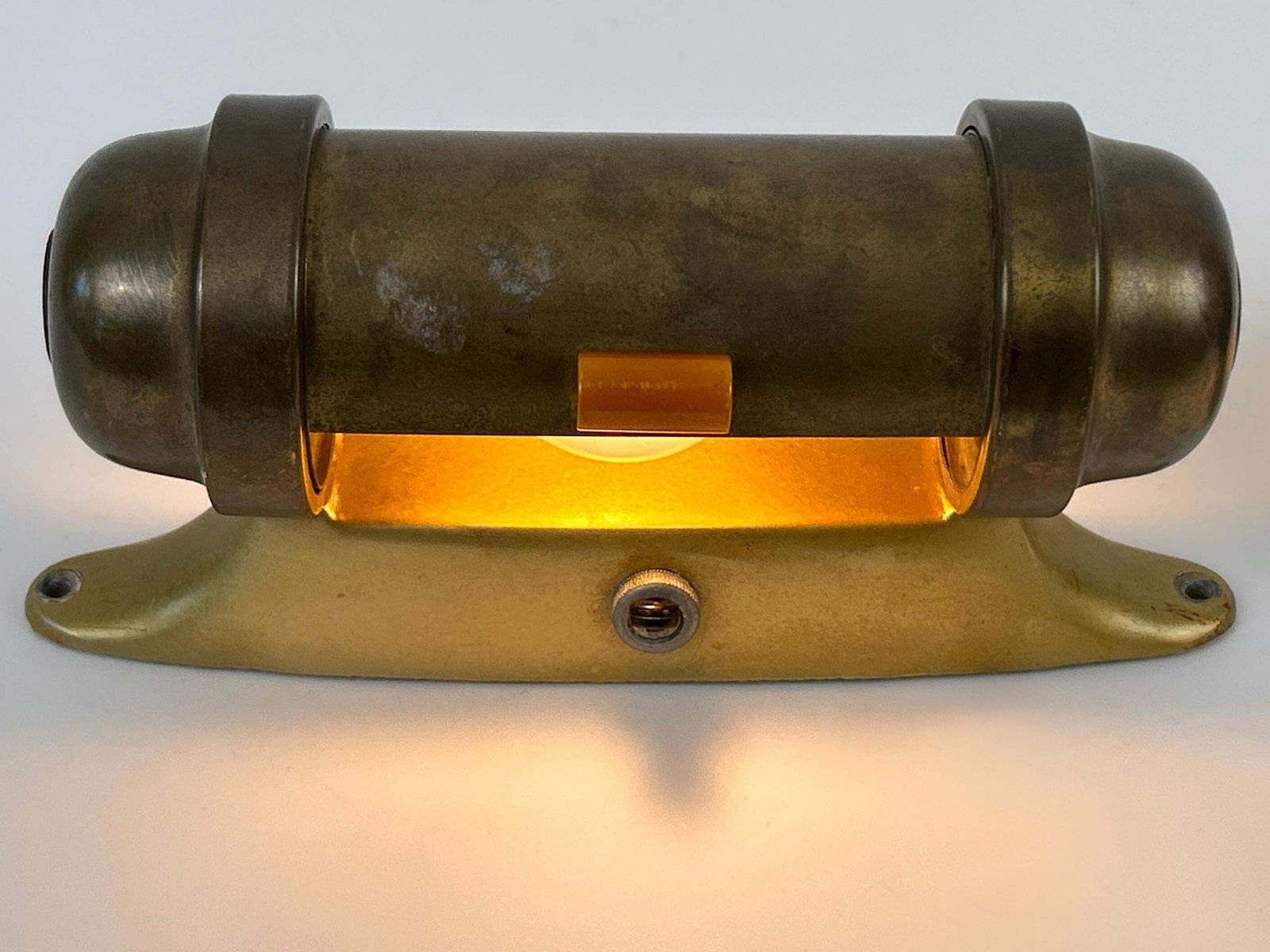 Lighting Set Of Two Streamline Bauhaus Design Sub Marine Cabinet Sconces Germany 1930s photo