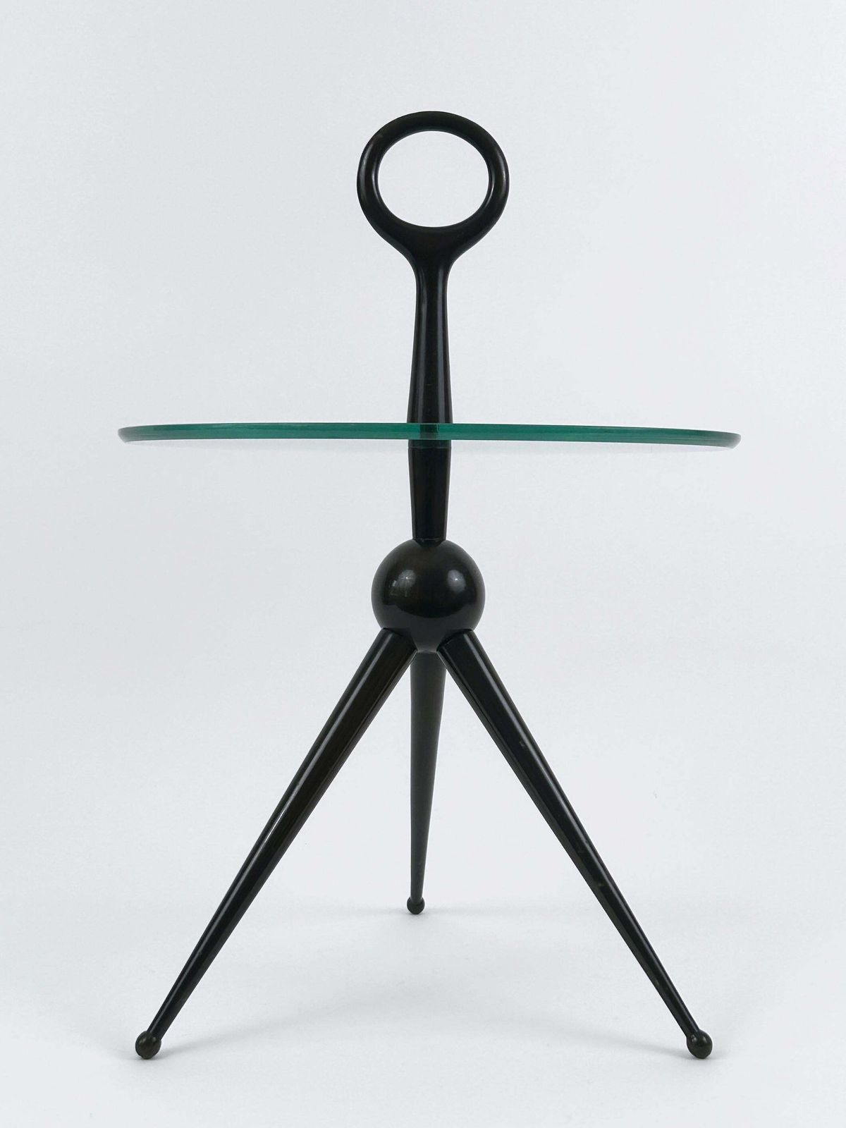Elegant Mid Century Modern Tripod Side Table By Cesare Lacca Italy 1950s photo for sale
