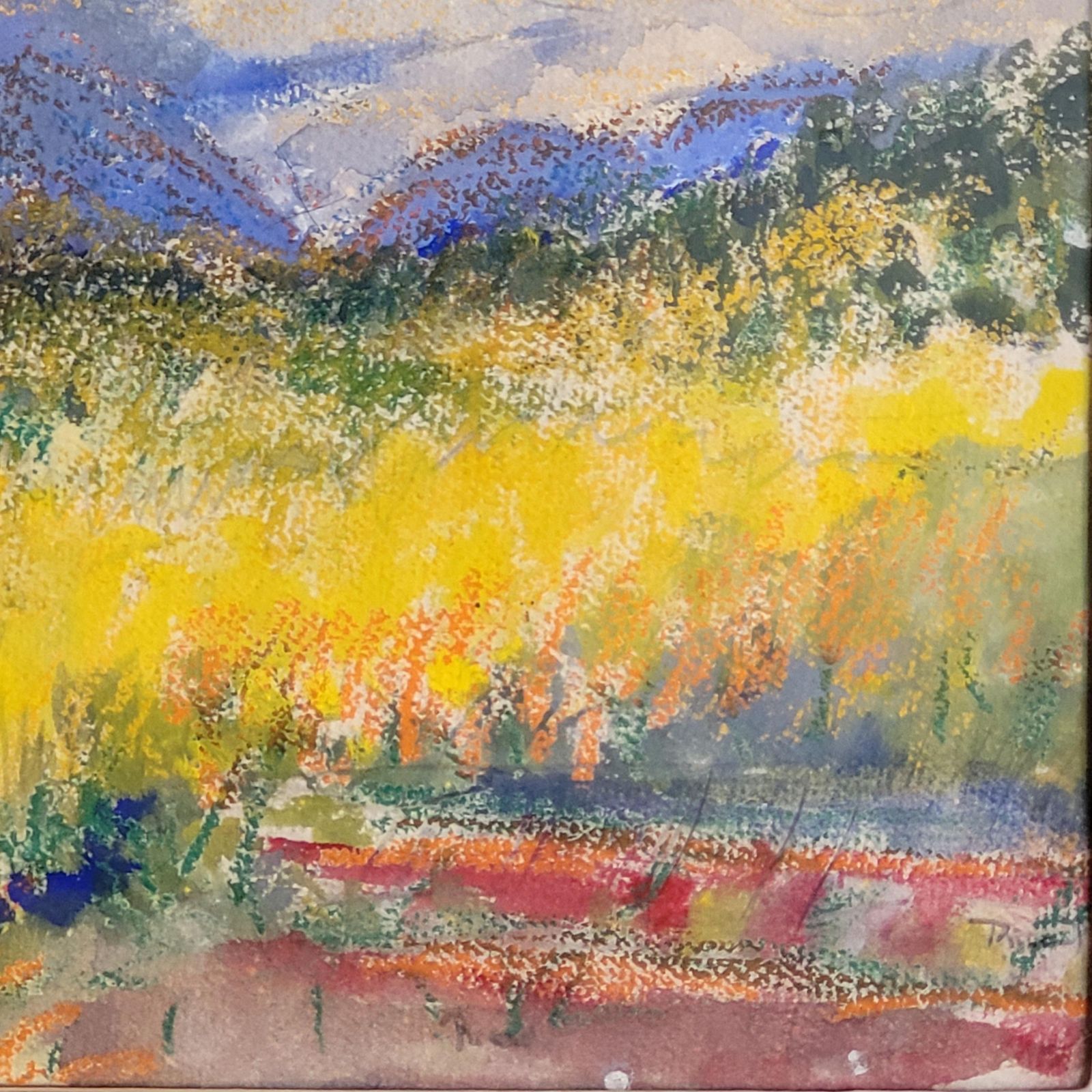 French Impressionist Landscape Painting, Framed, Antique, 42.5x50 Cm, Circa 1960s By Gabriele Ricard Cordingley photo vintage