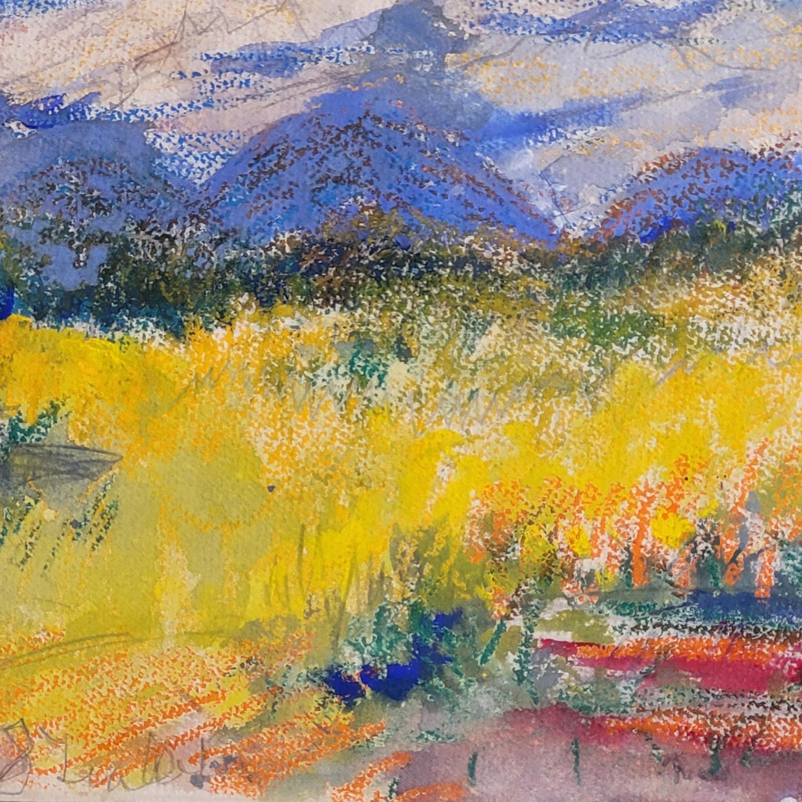 photo furniture French Impressionist Landscape Painting, Framed, Antique, 42.5x50 Cm, Circa 1960s By Gabriele Ricard Cordingley