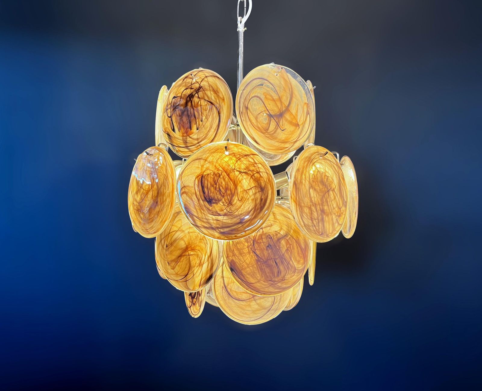 photo for sale 1970s Pair Beautiful Vintage Italian Murano Chandeliers