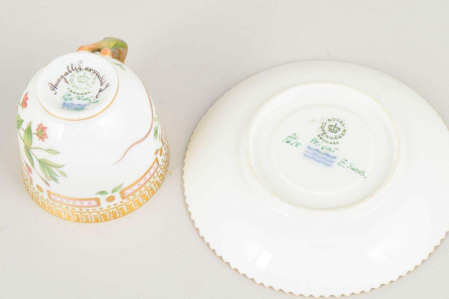 Royal Copenhagen. Flora Danica Demitasse Cup With Saucer In Porcelain. 1960s photo Home Decor
