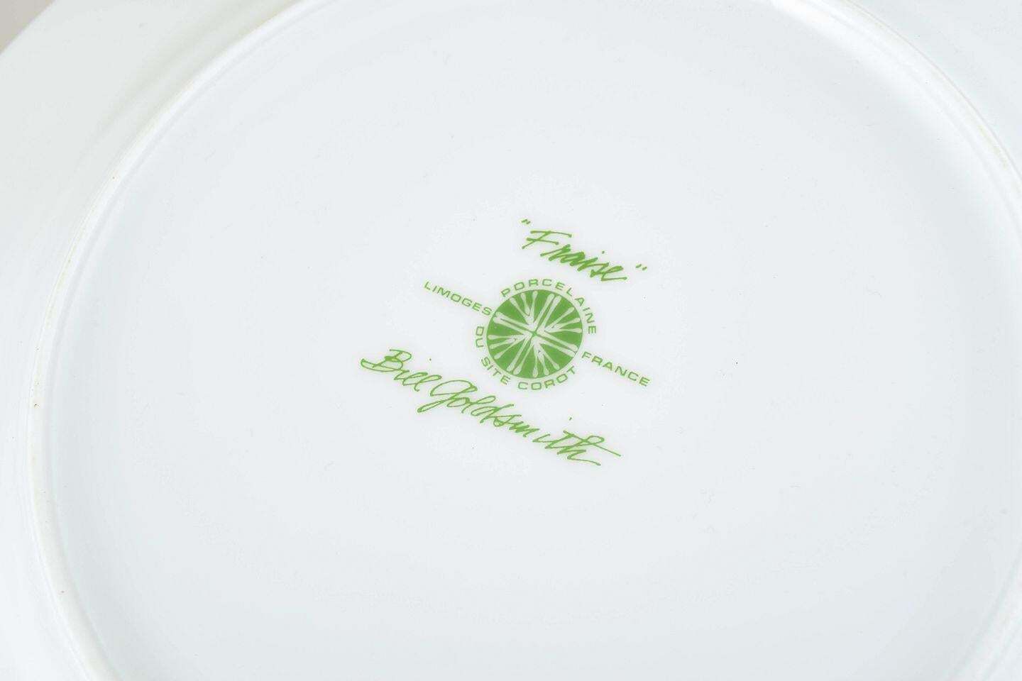 Bill Goldsmith For Limoges. 4 Porcelain Charger Plates. Fraise Series. 1980s photo Home Decor