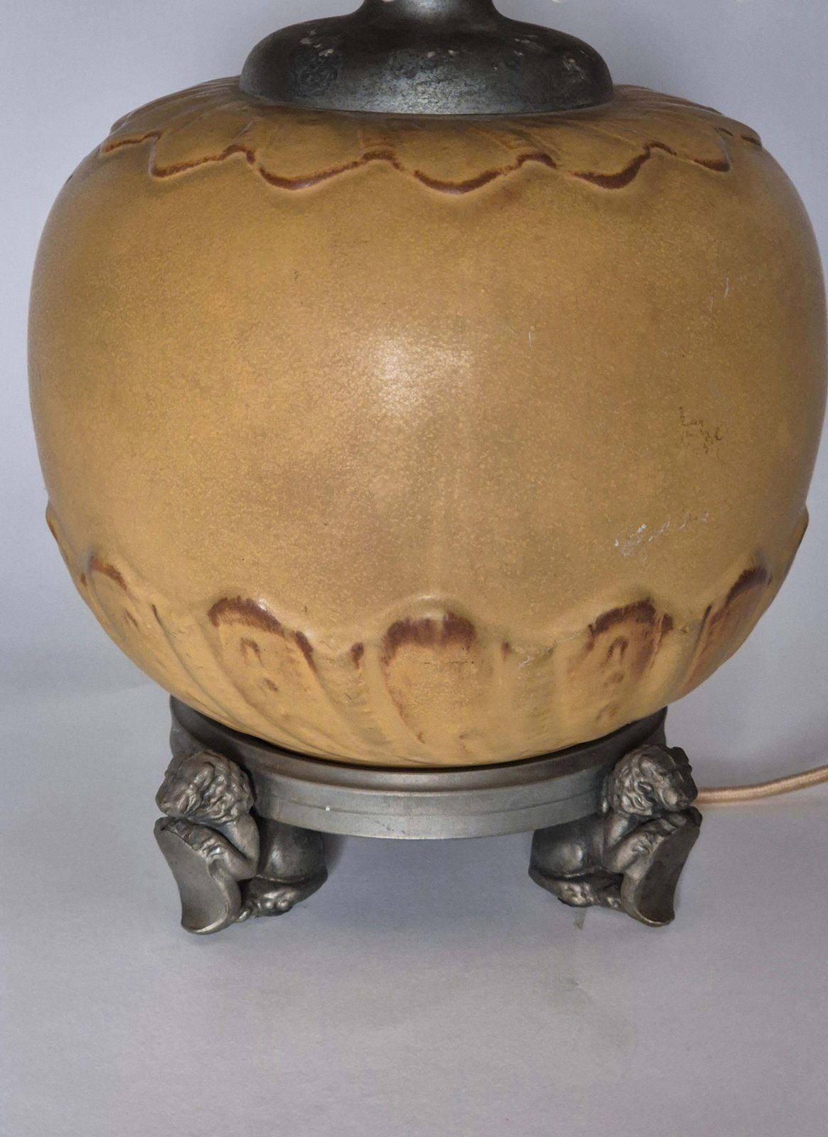 A Rare Swedish Grace Table Lamp By Svenska Metallverken, 1920/30s, Chinoiserie. photo for sale