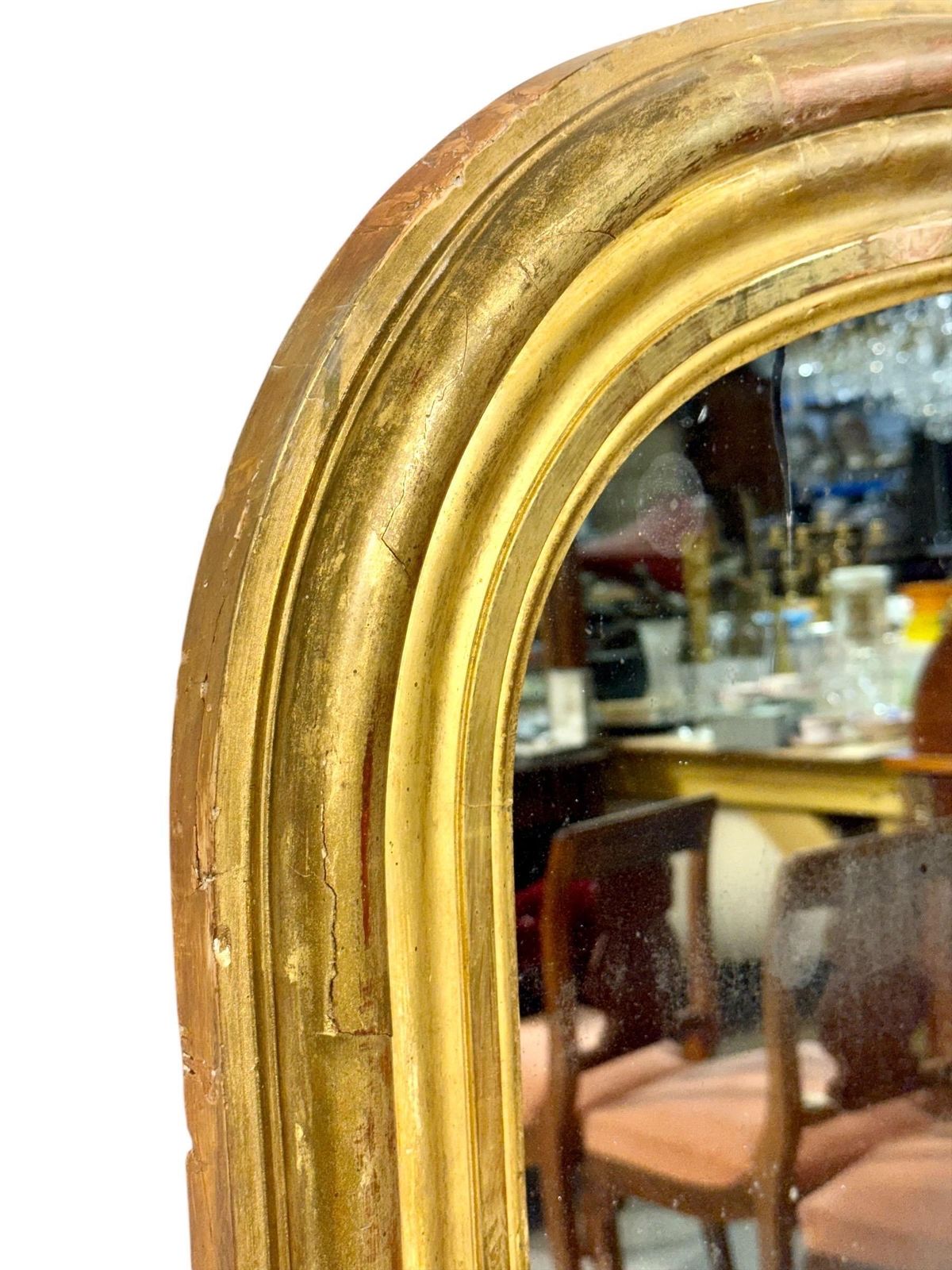 photo for sale 19th Century French Giltwood Mirror With Original Mercury Glass