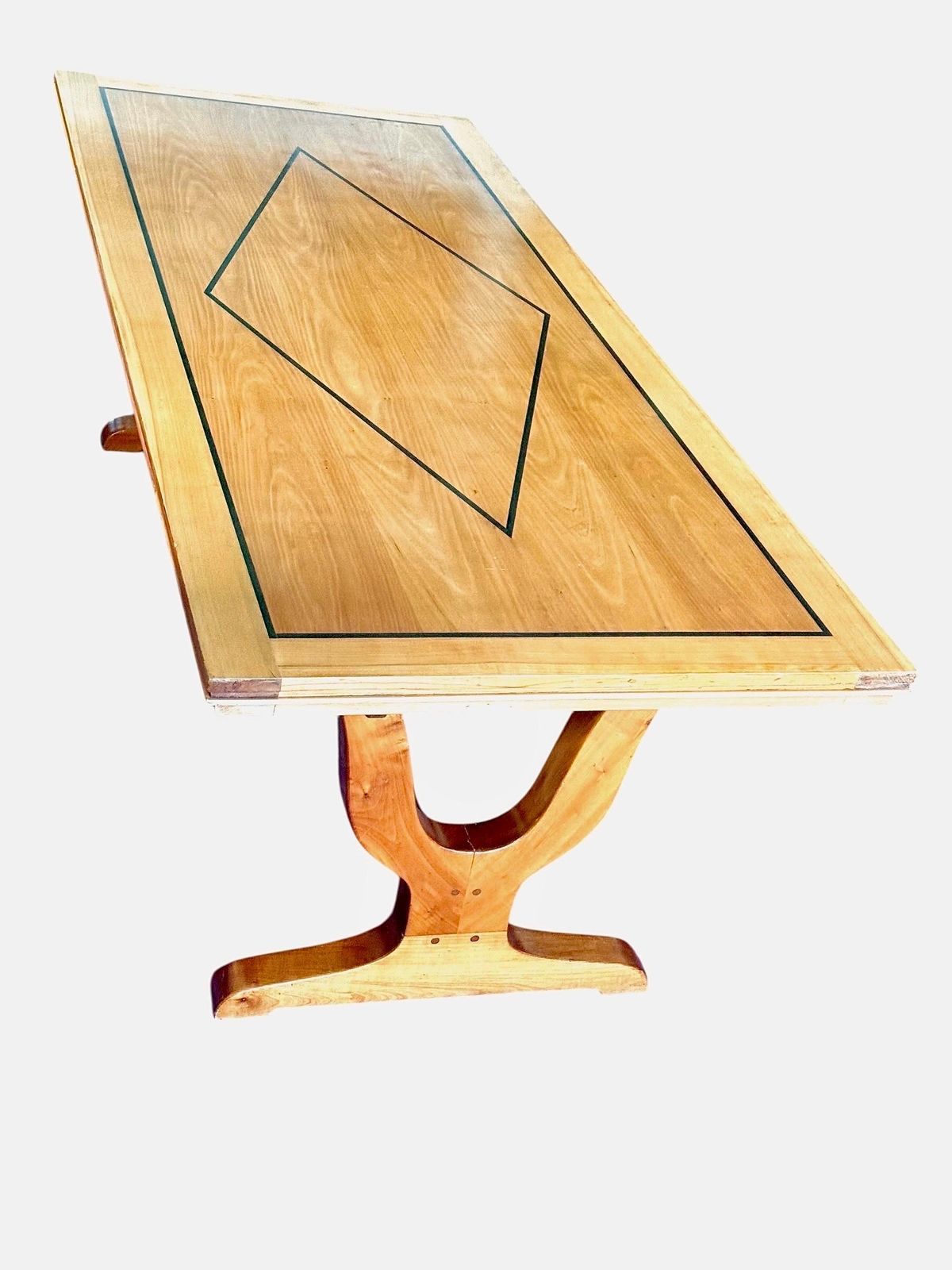 French Art Deco Extendable Dining Cherrywood Table, Seats Up To 14 photo buy