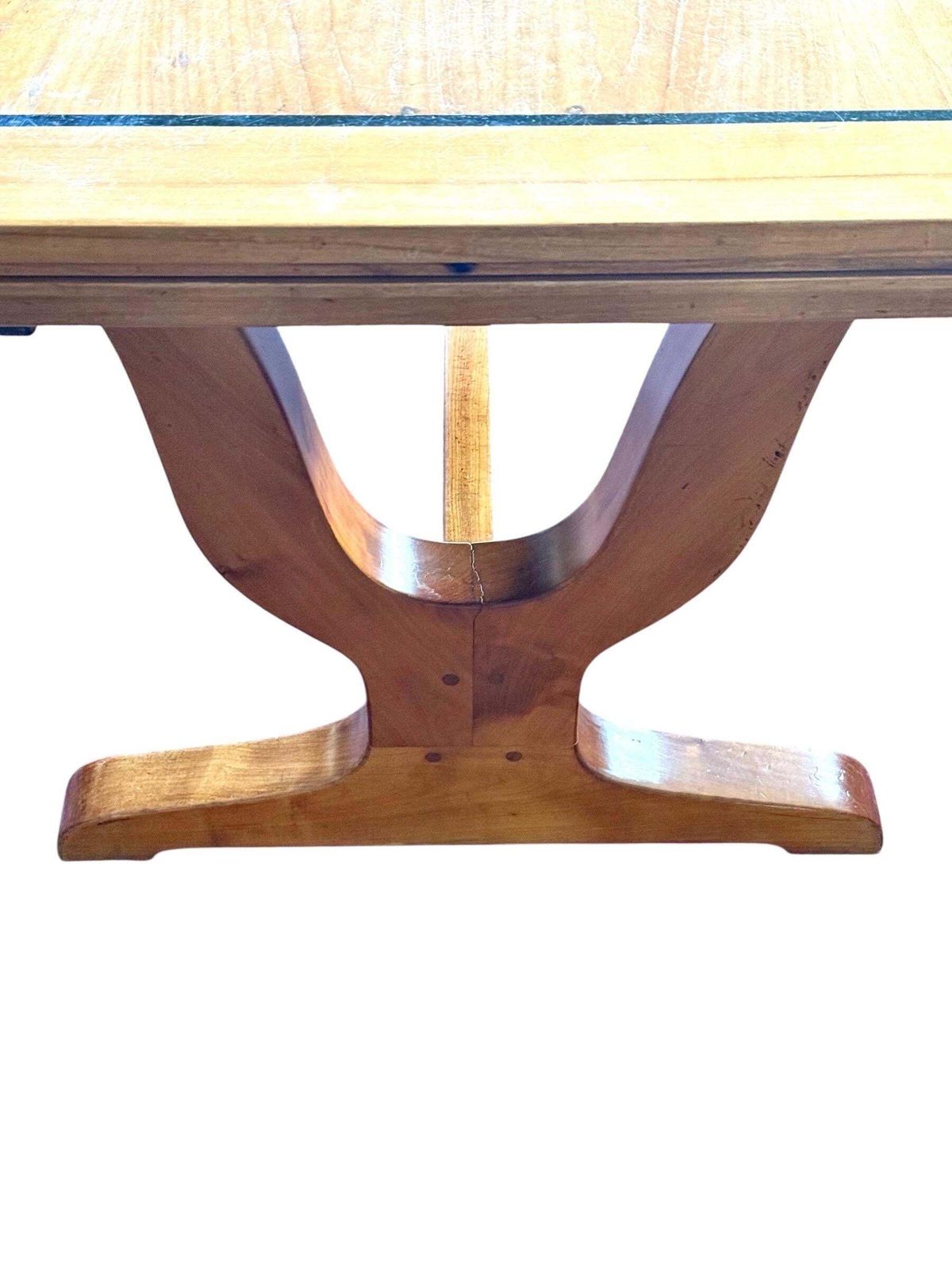 Furniture French Art Deco Extendable Dining Cherrywood Table, Seats Up To 14 photo