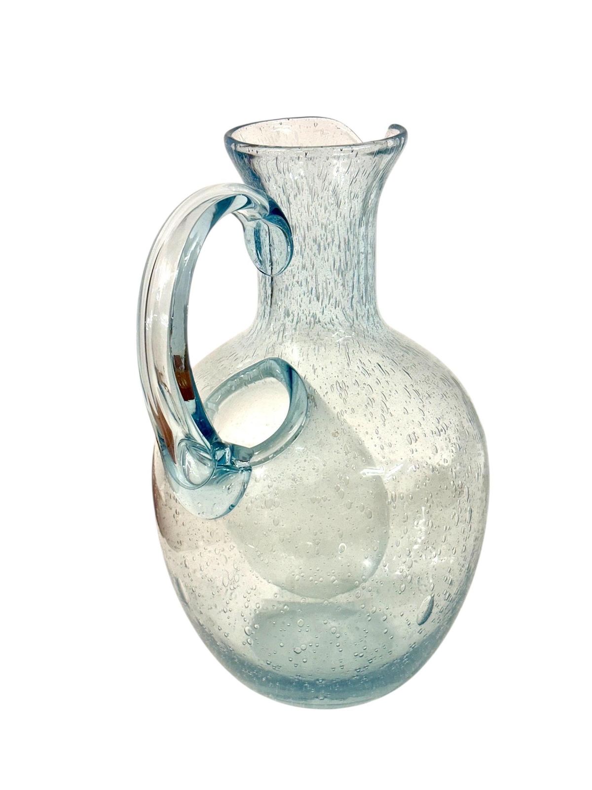 Home Decor Large Biot Glass Carafe With Internal Ice Reservoir, France, Circa 1950 photo