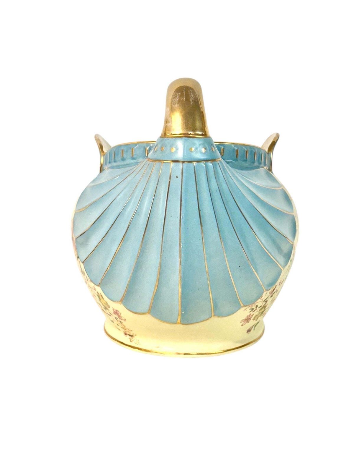 French Art Nouveau Faience Jardinière With Gilt Handles, Circa 1900 photo furniture