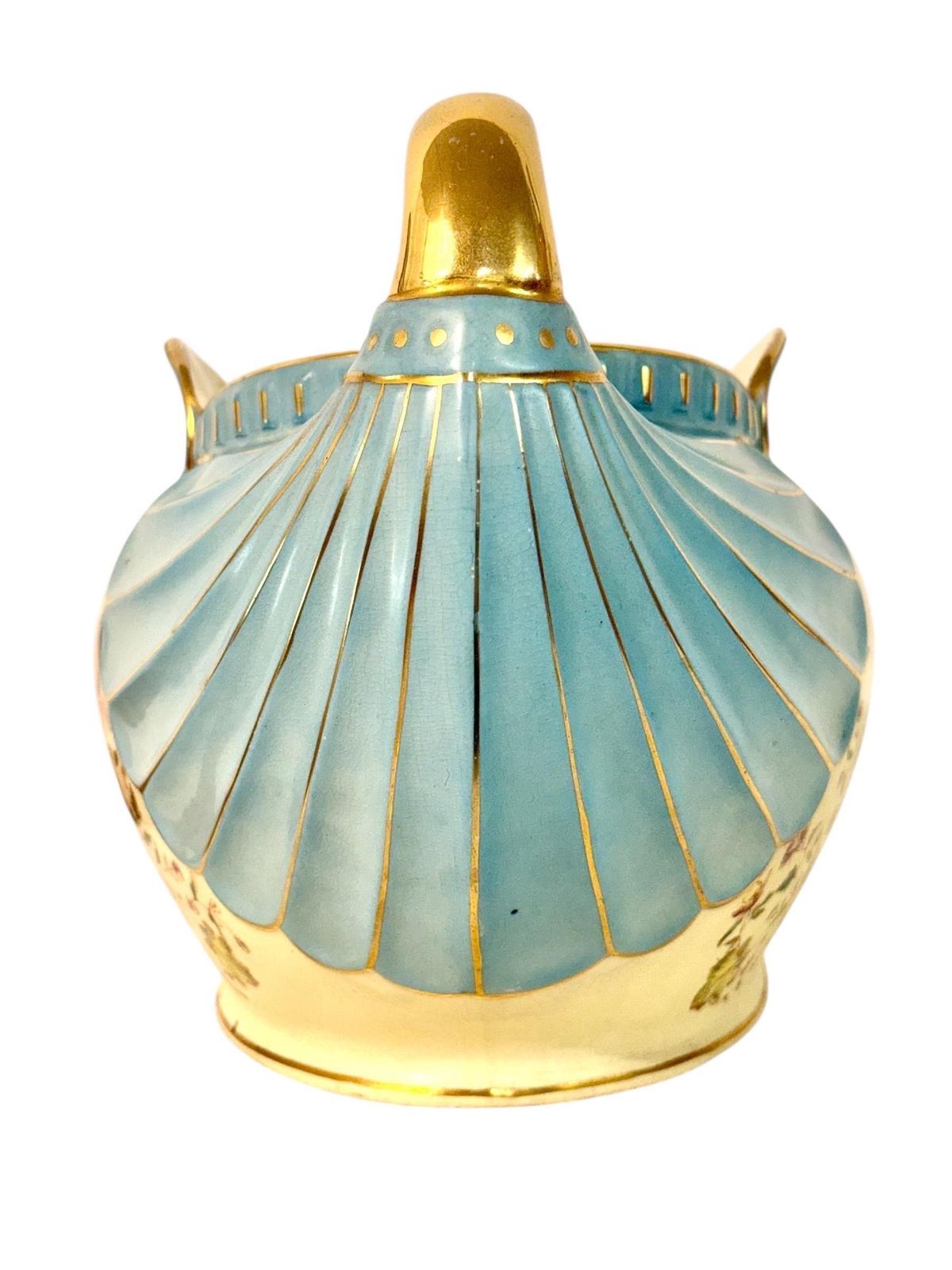 French Art Nouveau Faience Jardinière With Gilt Handles, Circa 1900 photo 949.0