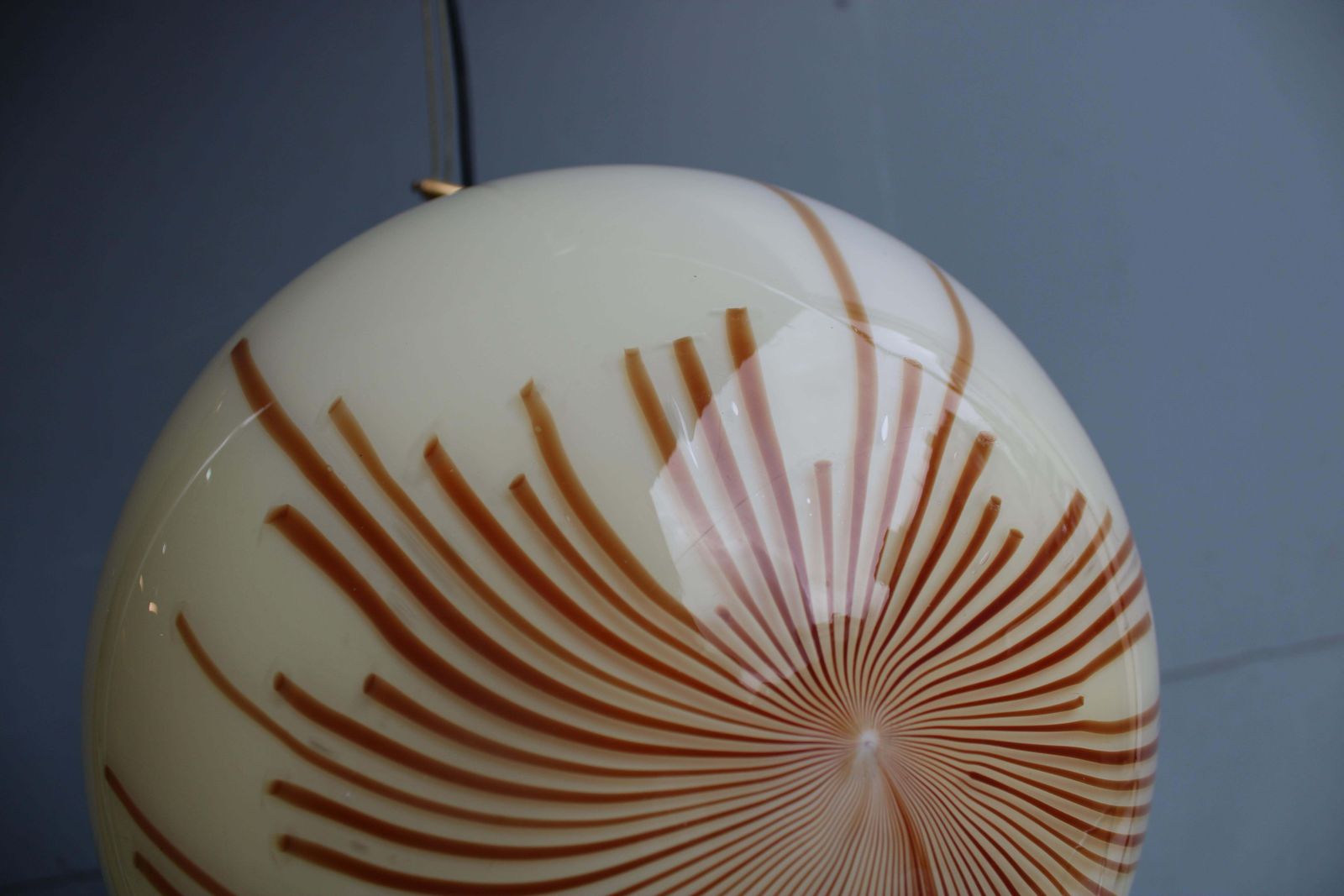 Lighting Anemone Venini 1970 Murano Glkass And Brass Chandelier photo