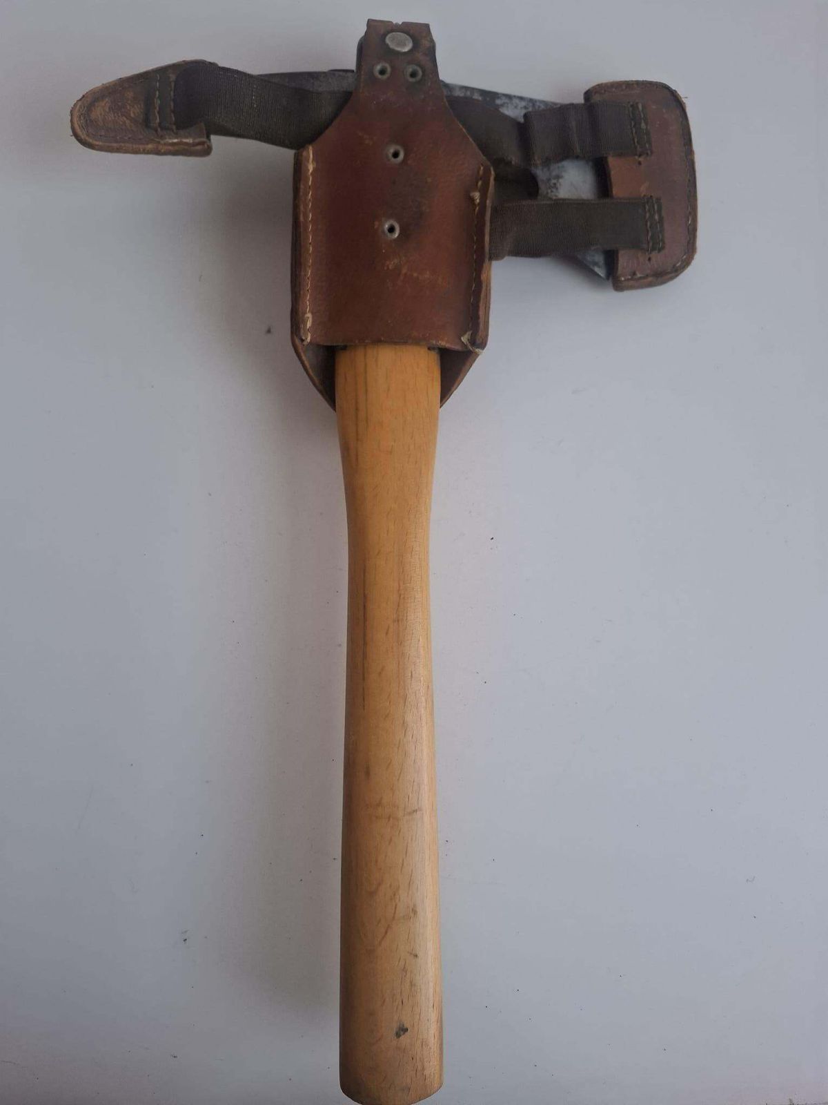 Mid Century Czechoslovak Firefighter Axe With Leather Holster photo vintage