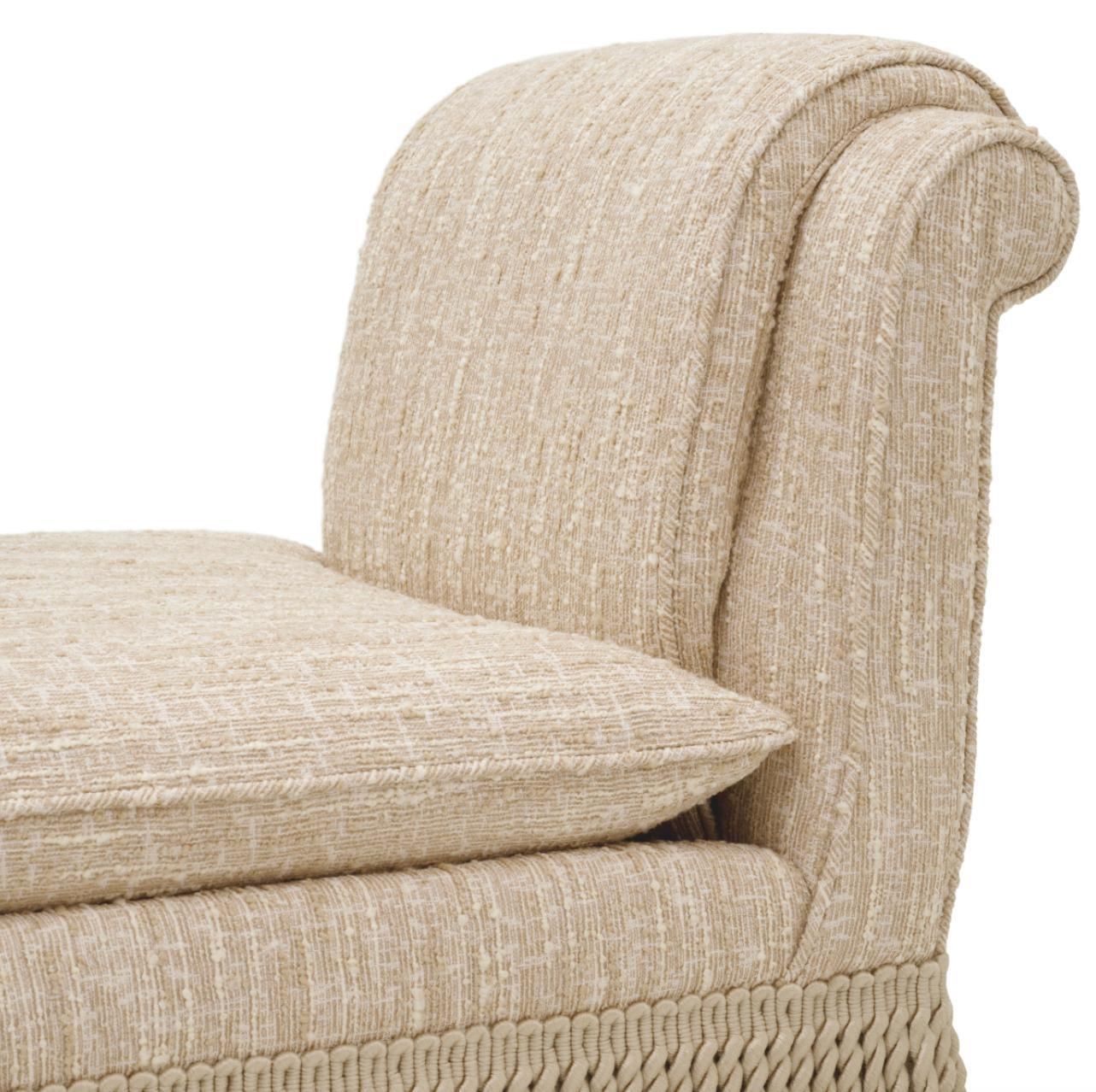 Contemporary Fringed Chair In Bouclé Sonata Cream photo buy
