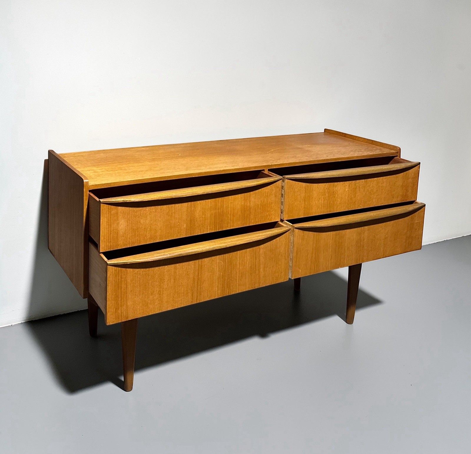 Austin Suite Teak Chest Of Drawers Sideboard Lip Handles Mid Century C1960s photo for sale