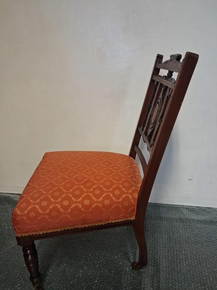 Antique Low Seated Edwardian Bedroom Chair Or Use As A Childs Chair photo furniture