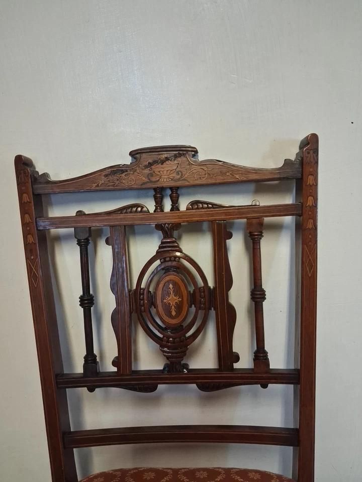 Antique Low Seated Edwardian Bedroom Chair Or Use As A Childs Chair photo 195.0