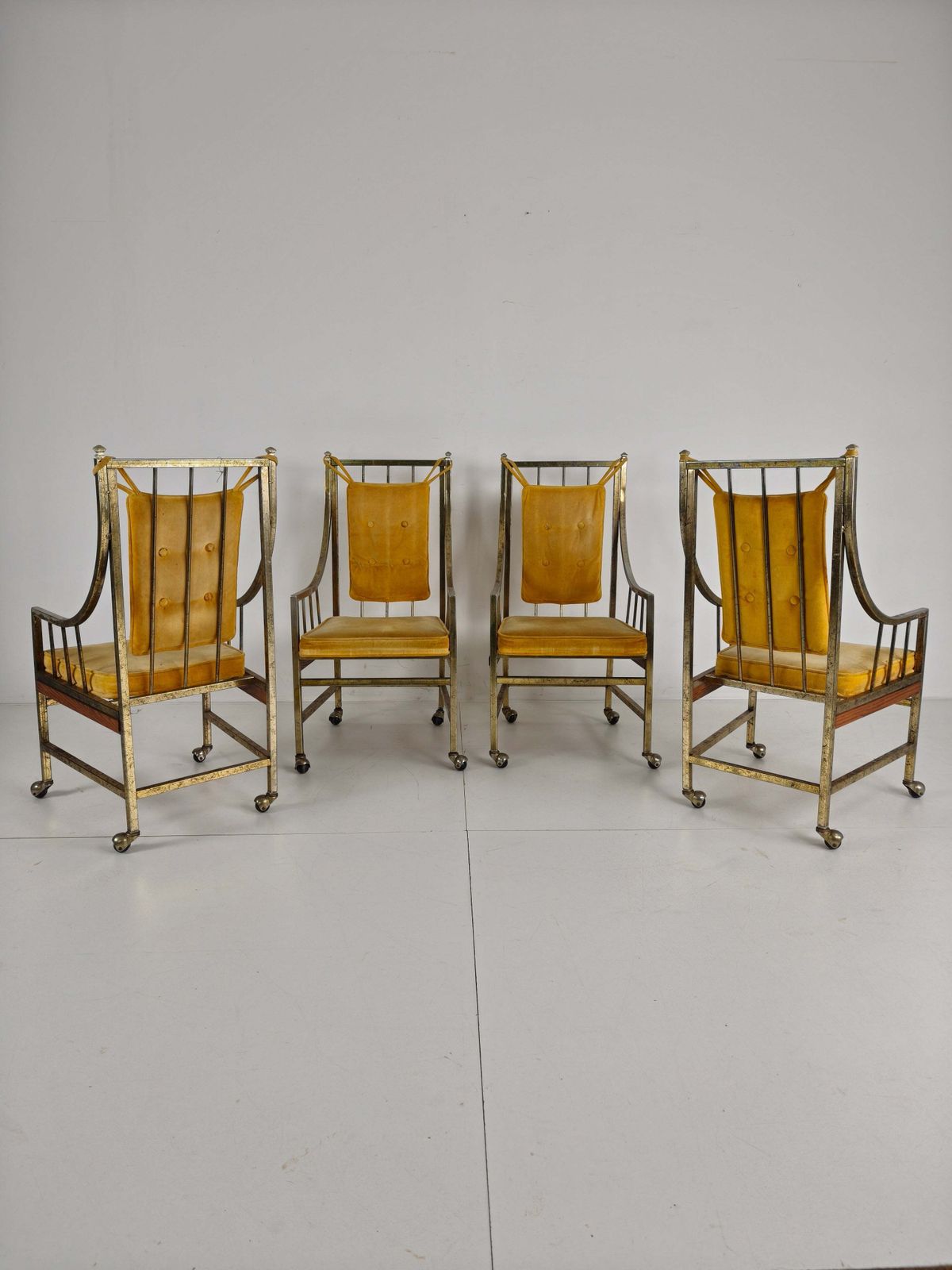 Unique Set Of Mid Century Style Dining And Lounge Chairs – Gilded, Made Between 1940 1948 By Flanders Industries Inc, Fort Smith, Arkansas photo vinterior