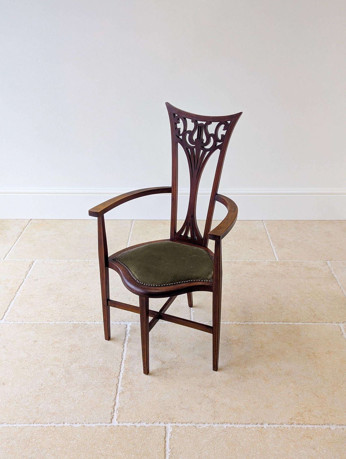 Antique Edwardian Mahogany Elbow Chair C.1910 photo buy
