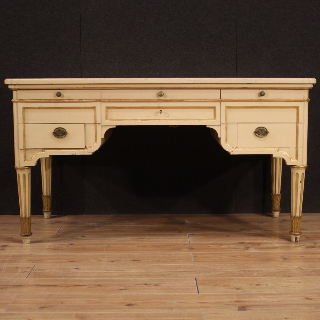 Italian Lacquered And Painted Writing Desk From The 1930s photo furniture