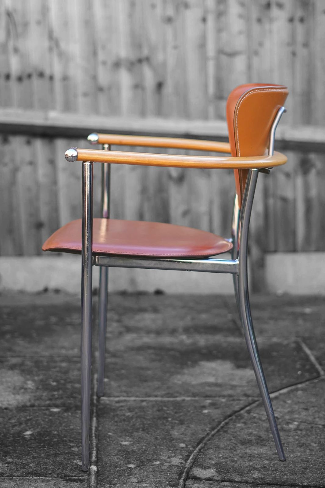 Brown Leather Italian Dining Chairs Mid Century Modern Design By Arrben   Set Of 4 photo furniture