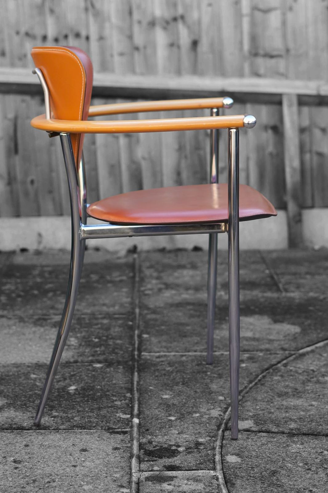 Brown Leather Italian Dining Chairs Mid Century Modern Design By Arrben   Set Of 4 photo buy