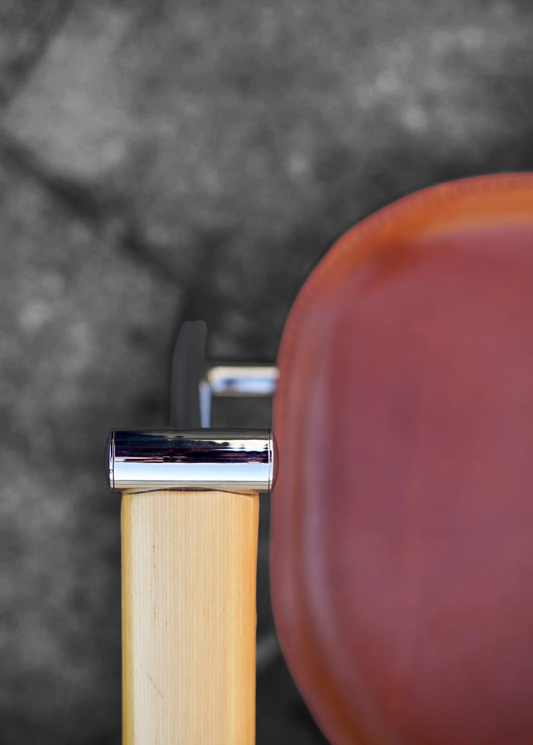 photo for sale Brown Leather Italian Dining Chairs Mid Century Modern Design By Arrben   Set Of 4
