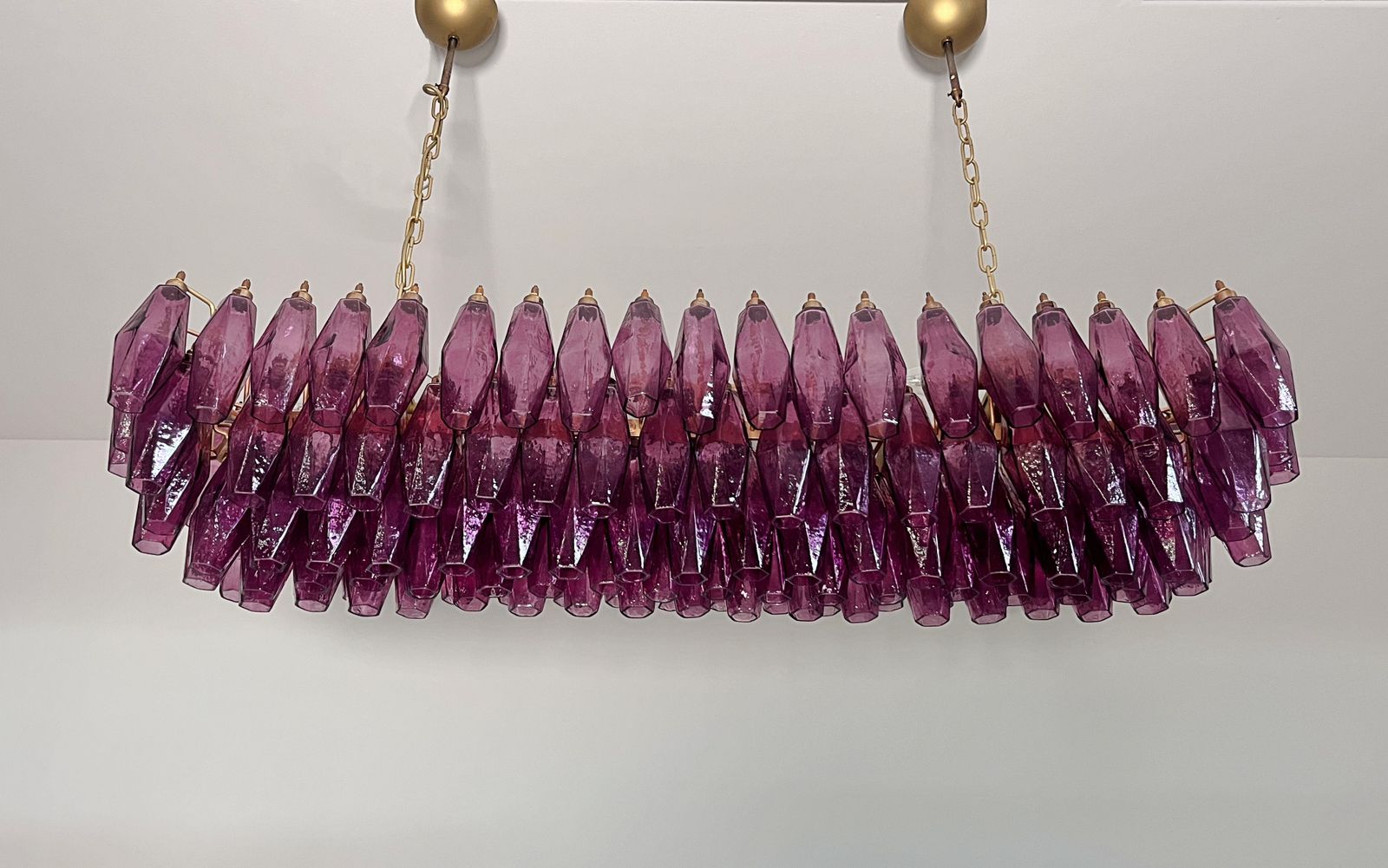 Elegant Murano Poliedri Chandelier   Carlo Scarpa   138 Amethyst Glasses photo buy