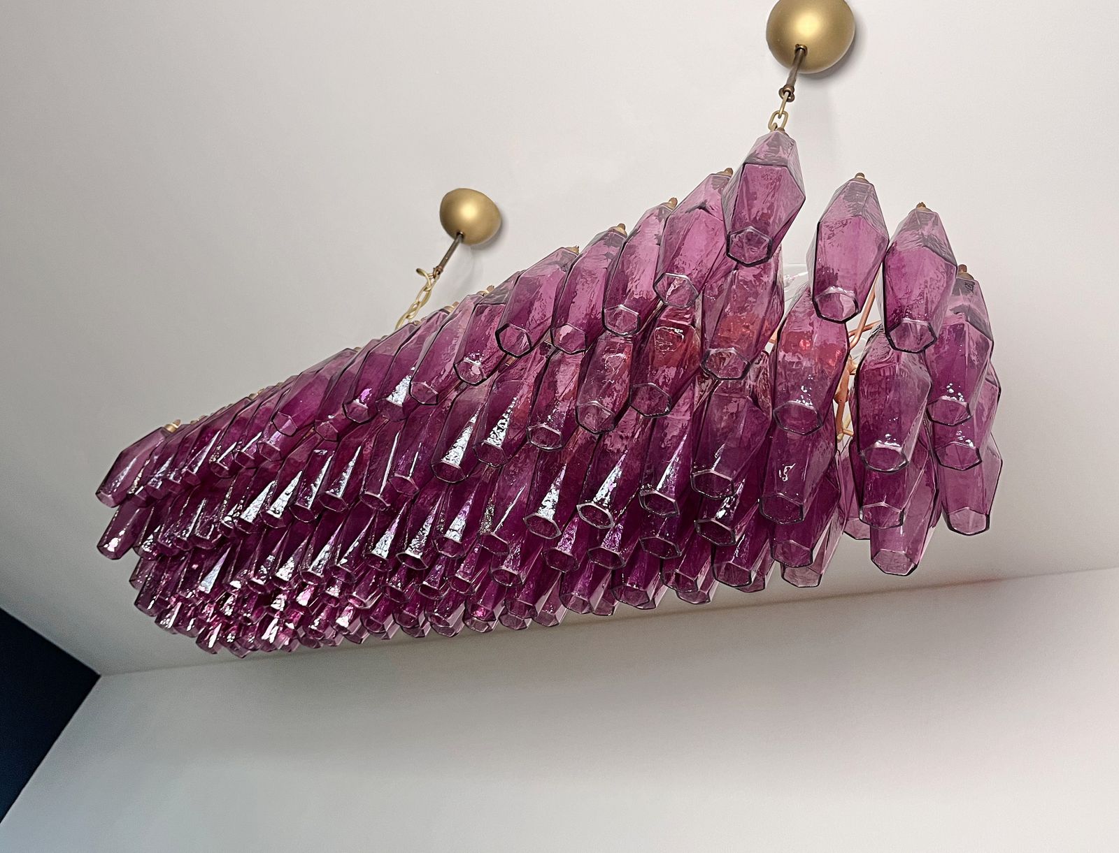 photo buy Elegant Murano Poliedri Chandelier   Carlo Scarpa   138 Amethyst Glasses