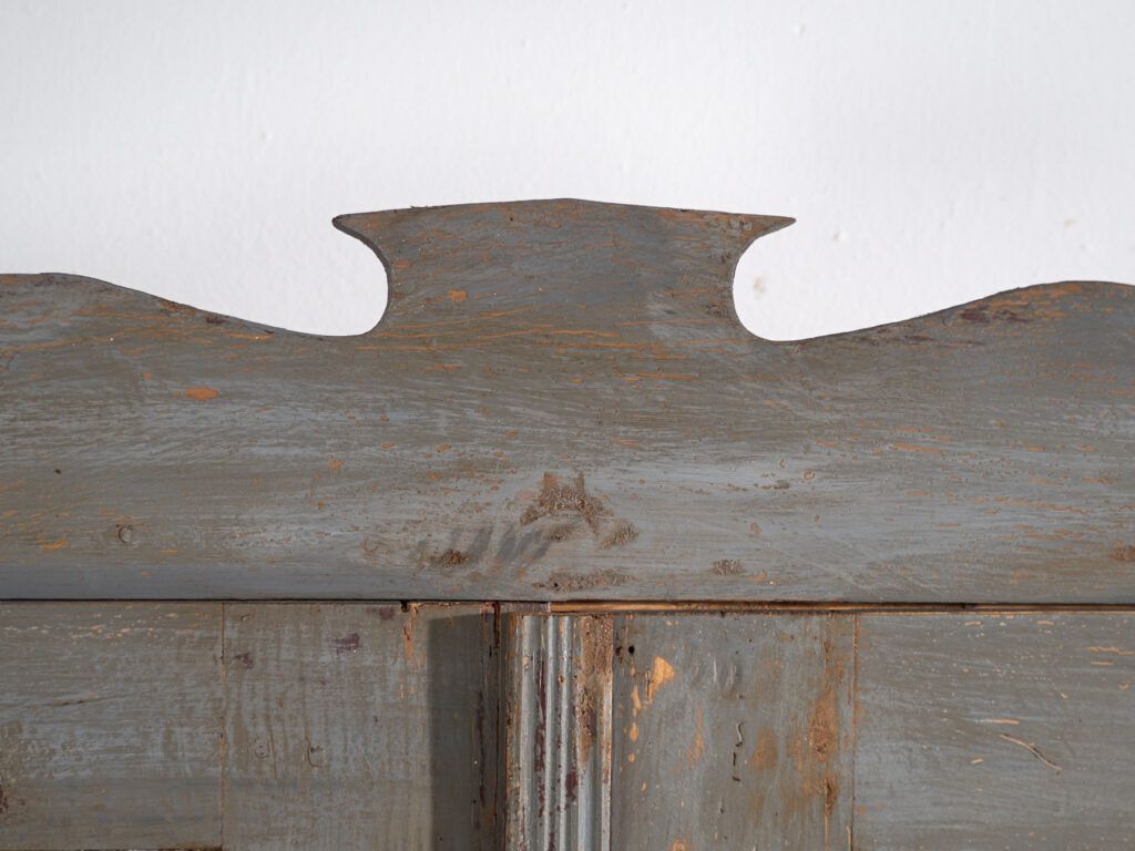 Rustic Painted Wooden Wardrobe, Central Europe, Circa 1900–1920 photo vintage