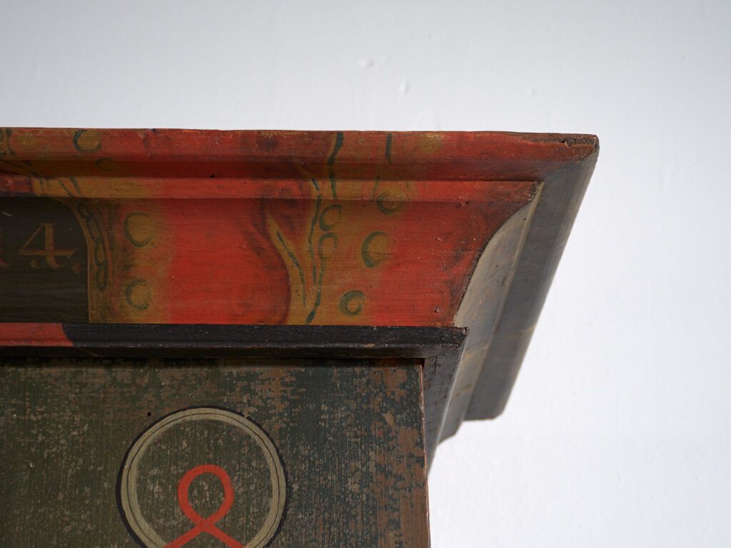 Folk Art Painted Cabinet, Central Europe, Dated 1814 photo for sale