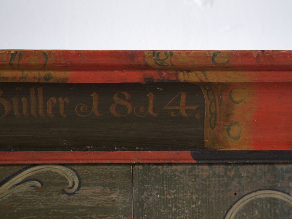 Folk Art Painted Cabinet, Central Europe, Dated 1814 photo Furniture