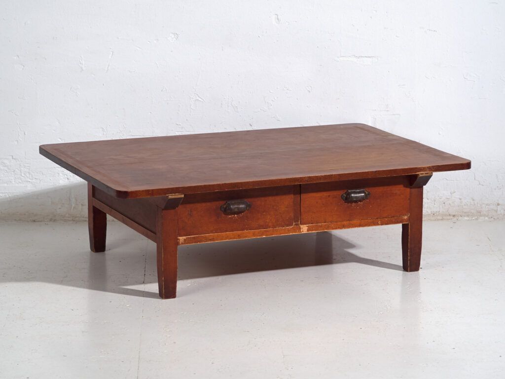 Antique Japanese Low Work Table With Drawers – Showa Period – C.1930 1950 photo furniture