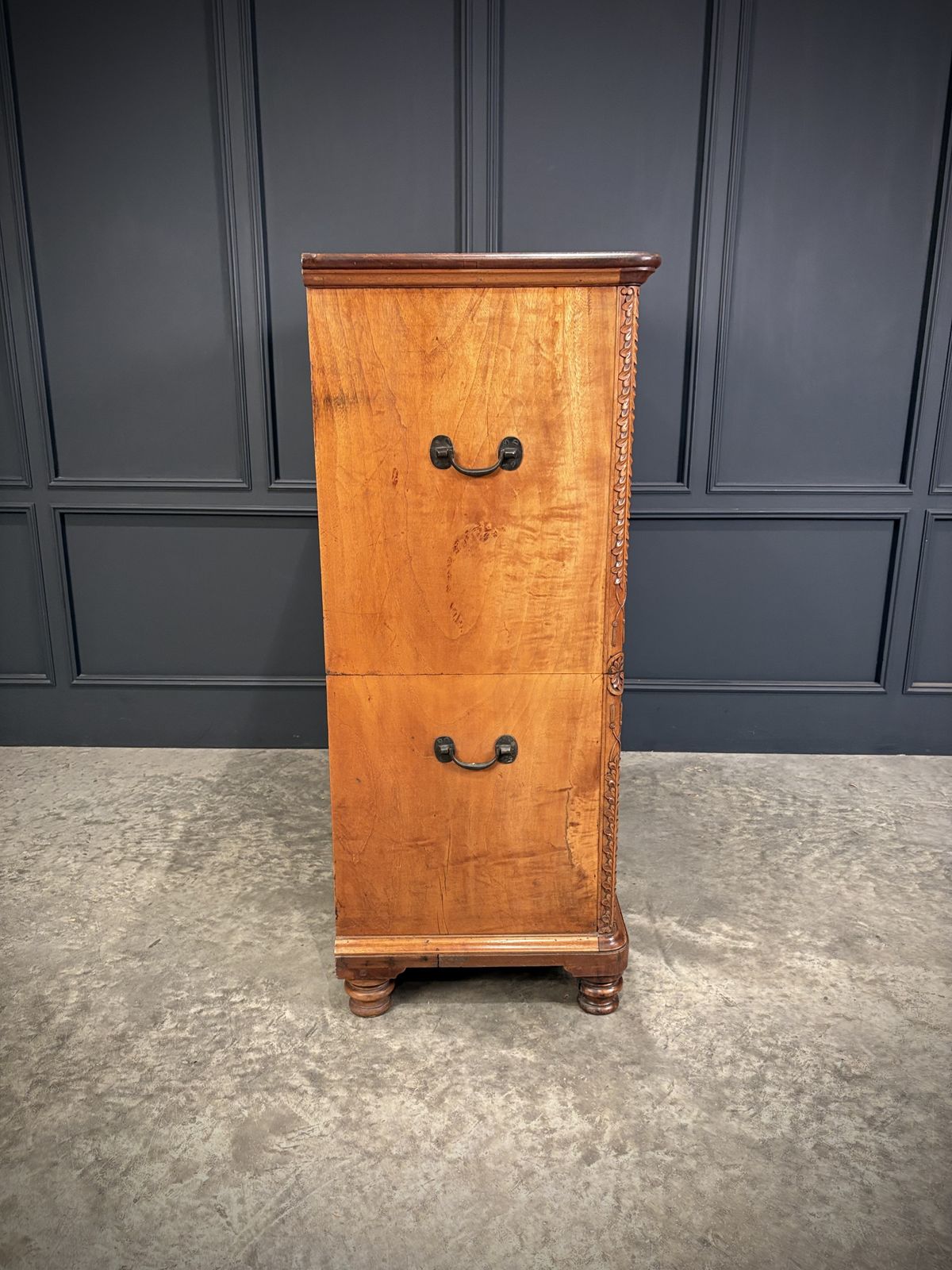 photo buy 19th Century Camphor Wood Military Campaign Secretaire Chest