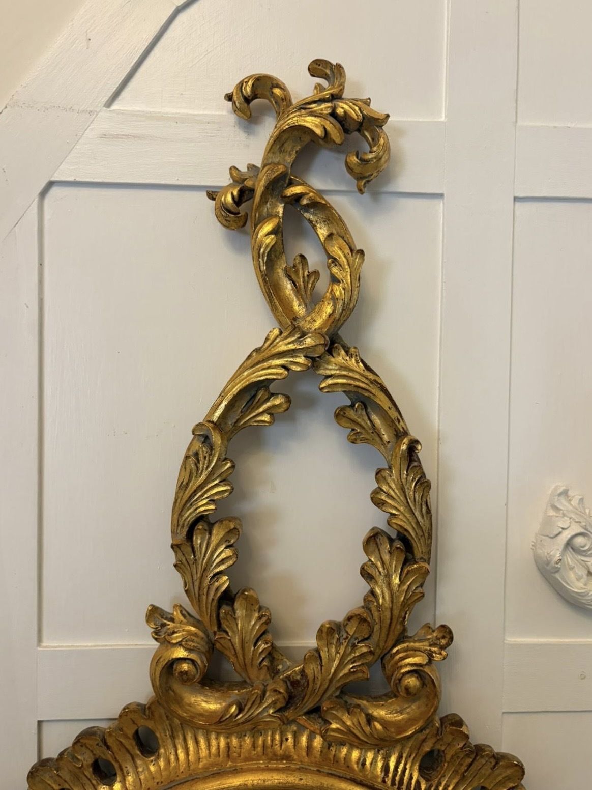 Antique Pair Of Regency Style Giltwood Convex Girandole Wall Mirrors photo vinterior