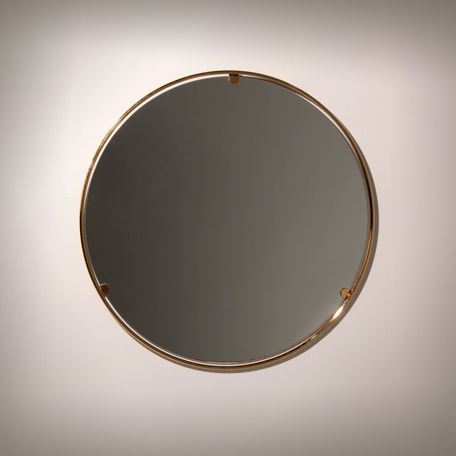 Italian 1960s Solid Brass Wall Mirror With Original Patina – Milan Nightlife Provenance photo buy