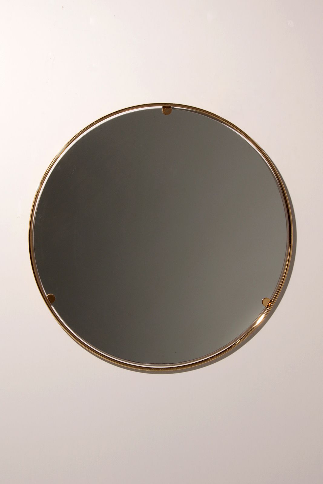 Italian 1960s Solid Brass Wall Mirror With Original Patina – Milan Nightlife Provenance photo vintage