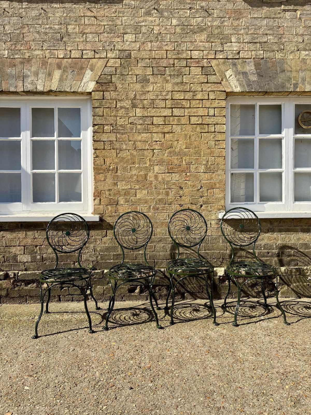 photo for sale Set Of Four Early Victorian Spiral Iron Garden Chairs C.1840–1860