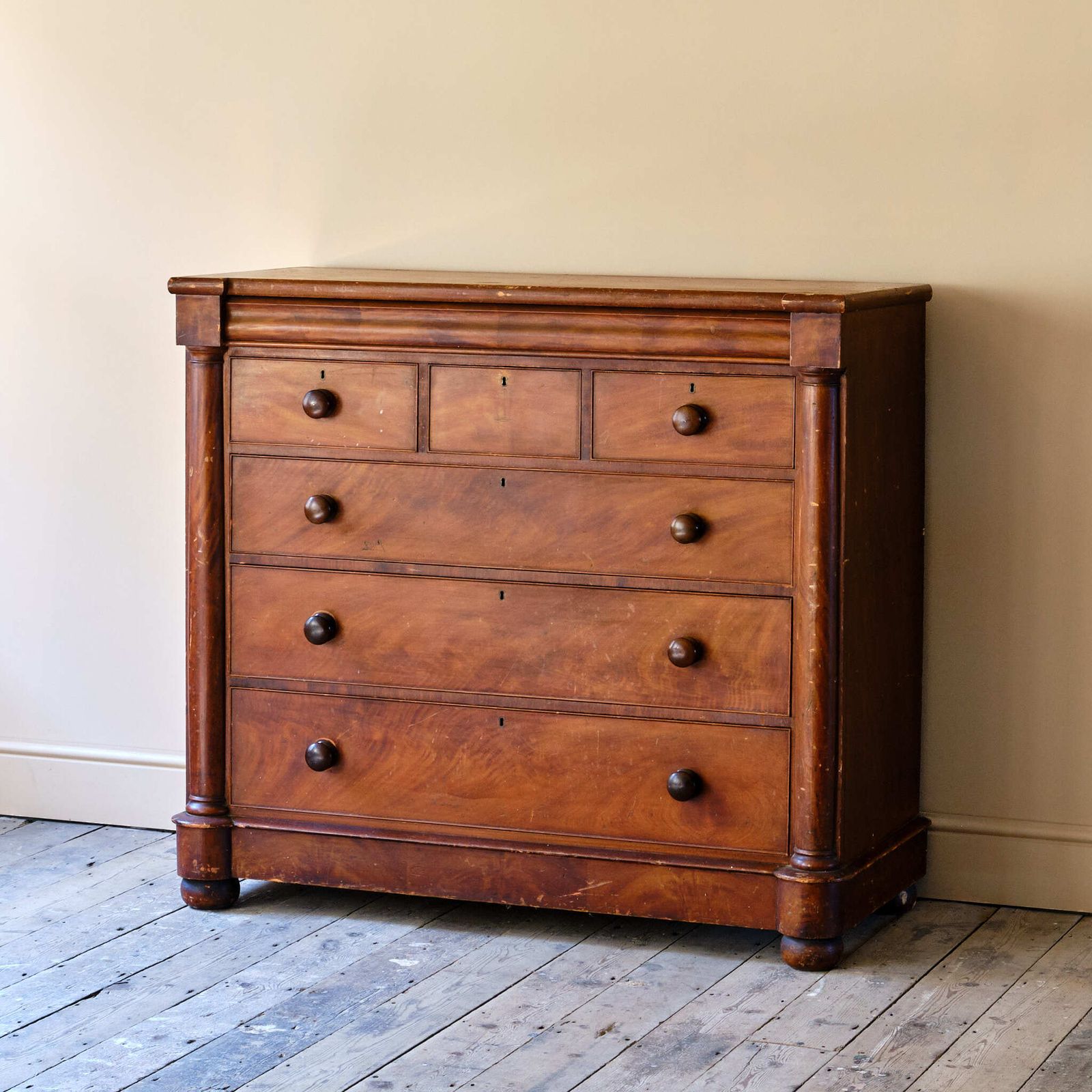Large Scottish Pine Chest Of Drawers In Original Paint photo furniture