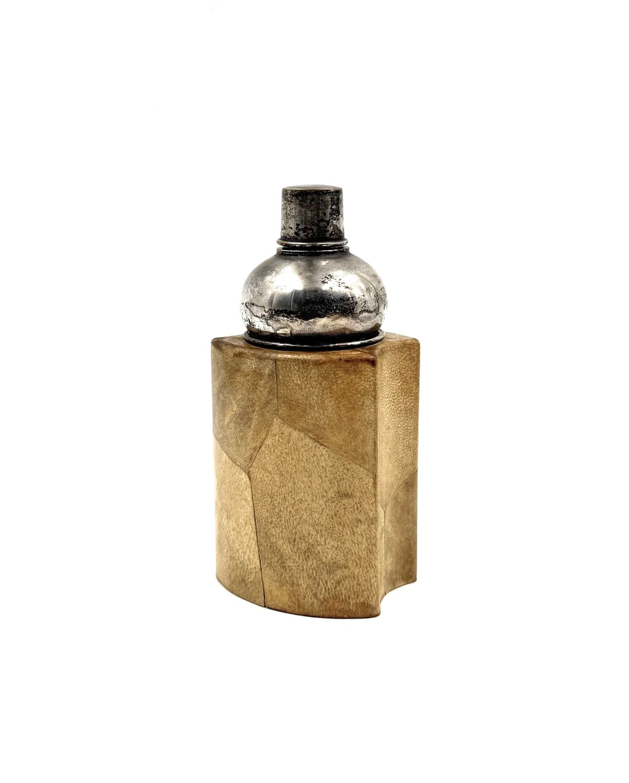 Mid Century Cream Parchment Cocktail Shaker, Aldo Tura Italy 1950s