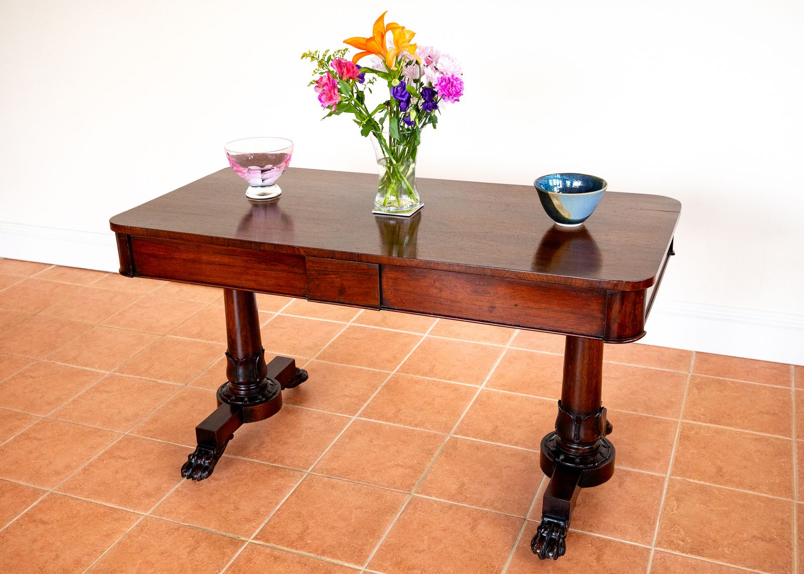 William IV Library Table Rosewood Mahogany Serving Tabl.E Writing Des.K Georgian English Antiqu.E Dining Centre Tabl.E Biedermeier 1830 photo 2450.0