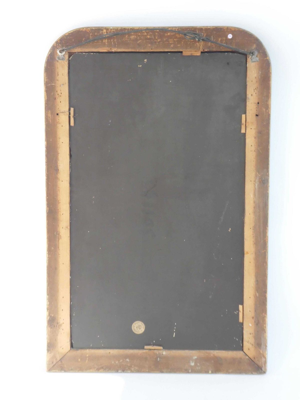 Home Decor French 19th Century Gold Louis Philippe Mirror, Antique Arched Tall Gilded Mantle Mirror. photo