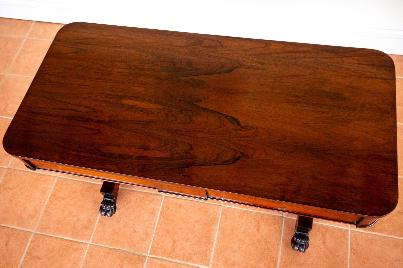 William IV Library Table Rosewood Mahogany Serving Tabl.E Writing Des.K Georgian English Antiqu.E Dining Centre Tabl.E Biedermeier 1830 photo vintage