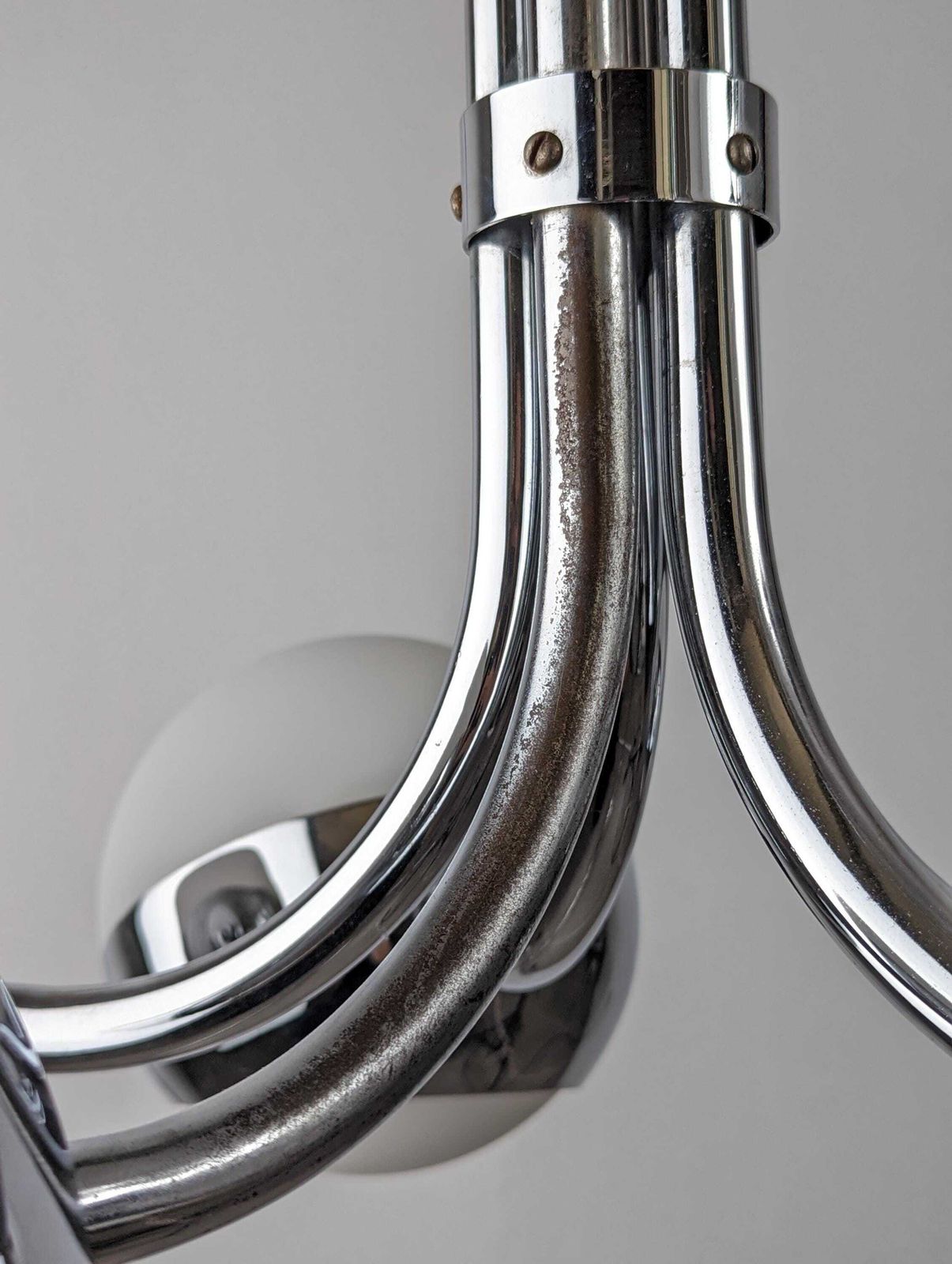Stilnovo Chrome Chandelier With Crystal Spheres, Italy, 1960s. photo buy