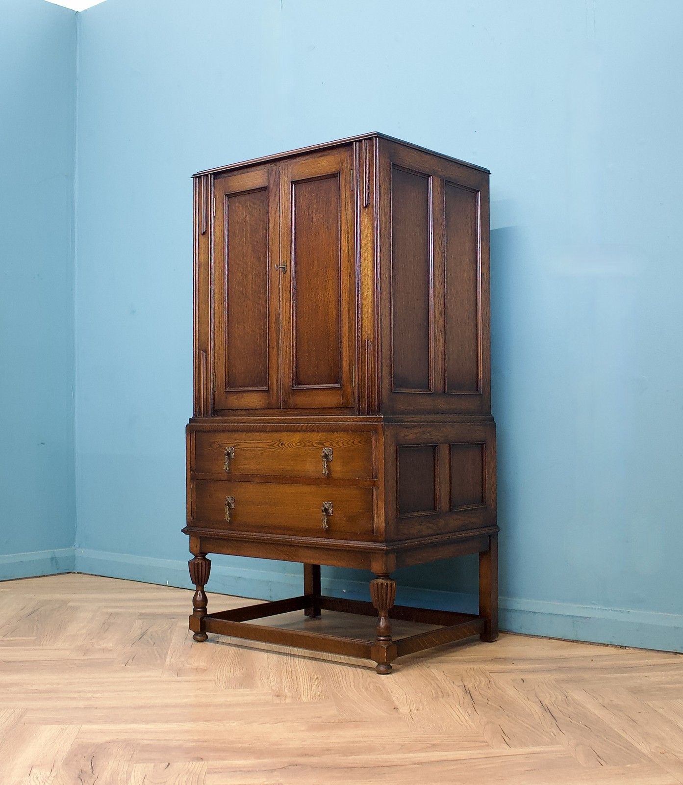 Vintage Oak Drinks Cabinet, 1940s #1724 photo Furniture