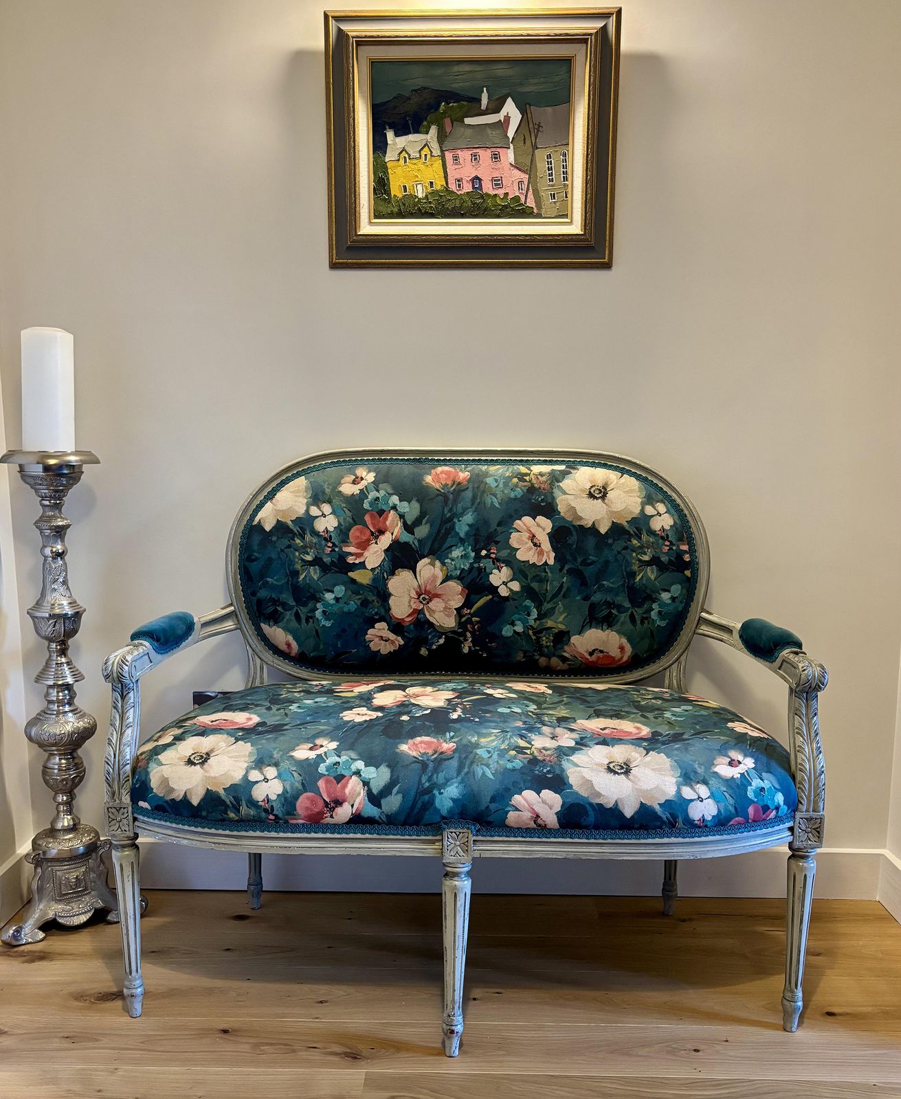 French Louis XIV Style Canape Settee Sofa photo vintage